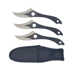 Set 3 Cutite de Aruncat Foc Incrucisat cu Husa