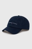 Tommy Jeans șapcă de baseball din bumbac culoarea albastru marin, cu imprimeu, AW0AW16868