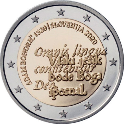 Slovenia moneda comemorativa 2 euro 2020 - Adam Bohoric - UNC foto