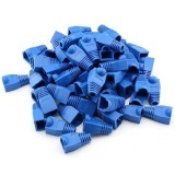 Cumpara ieftin Set 50 bucati manson de protectie pentru mufe internet, RJ 45, albastru