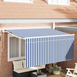 vidaXL Cortina Retractabilă Manual Albastru și Alb 300 x 200 cm 3329487