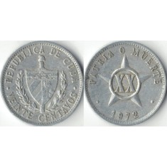 Cuba 1971 - 20 centavos, circulata