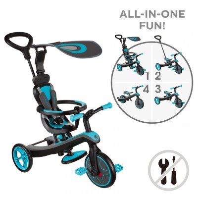 Tricicleta Globber Explorer 4 in 1 turquoise foto
