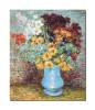 Tablou celebru pictat manual, Flori in vaza albastra, 60x50cm ulei pe panza, reproducere Vincent van Gogh