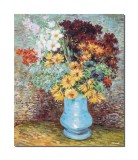 Cumpara ieftin Tablou celebru pictat manual, Flori in vaza albastra, 60x50cm ulei pe panza, reproducere Vincent van Gogh