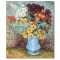 Tablou celebru pictat manual, Flori in vaza albastra, 60x50cm ulei pe panza, reproducere Vincent van Gogh
