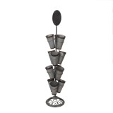 Cumpara ieftin Suport ghivece flori metal gri maro &Oslash; 36x165 cm