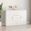 Servanta vidaXL Alba 91x29.5x65 cm Lemn Prelucrat Comoda Living 2 Usi 3 Sertare Depozitare