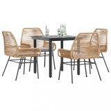 vidaXL Set mobilier de grădină cu perne 5 piese maro sticlă polirattan 3334570