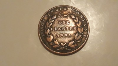 East India Company - one quarter anna 1835 foto