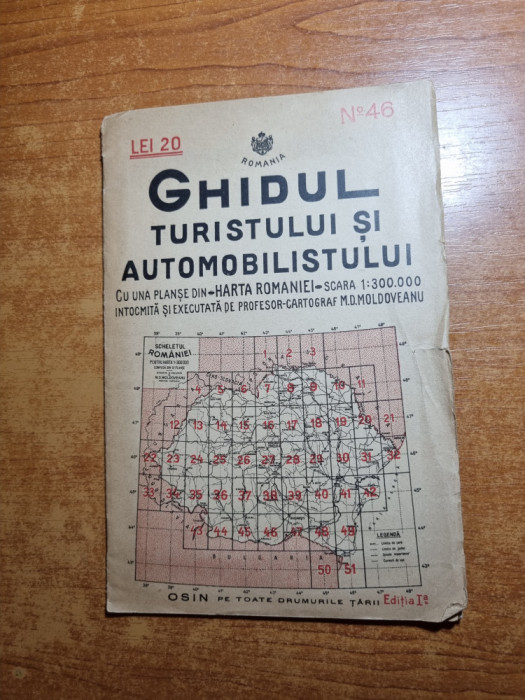 ghidul turistului si automobilistului anii-&#039;30-harta romania mare-turnu magurele