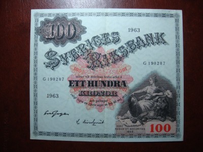 SUEDIA 100 KRONOR 1963 SUPERBA foto