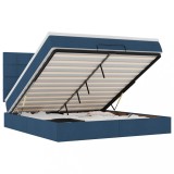 Cumpara ieftin Cadru de pat otoman cu saltea tesatura albastra 180x200cm