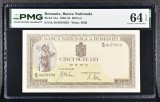 500 lei 1942 PMG64 unc bancnota gradata