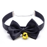 Zgarda Rosy Satin Bow Negru