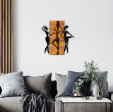 Decoratiune de perete, Afrikan, lemn/metal, 54 x 58 cm, negru/maro, Enzo