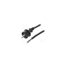 Cablu alimentare AC, 2m, 2 fire, culoare negru, cabluri, CEE 7/17 (C) mufa, PLASTROL - W-97197