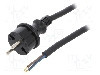 Cablu alimentare AC, 2m, 2 fire, culoare negru, cabluri, CEE 7/17 (C) mufa, PLASTROL - W-97197 foto