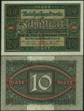 GERMANIA █ bancnota █ 10 Mark █ 1920 █ P-67A █ UNC █ necirculata