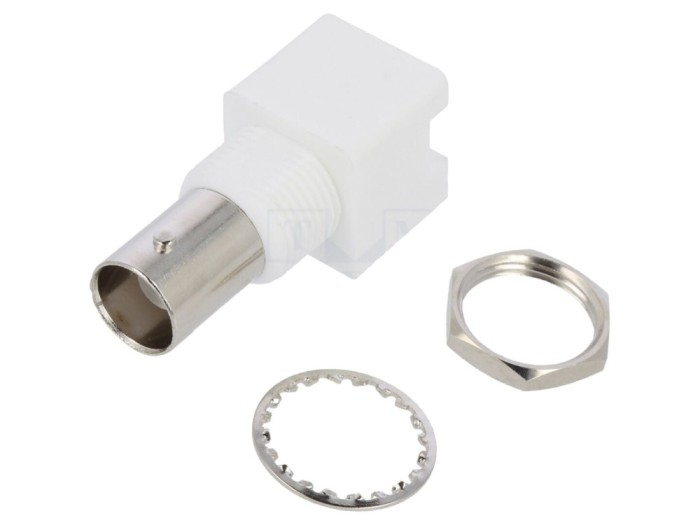 Conector BNC mamă 90&deg; THT aurit