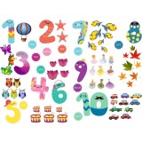 Sticker educativ, Numere si Grupe de Elemente, 2 planse de 60x90 cm