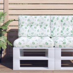 vidaXL Perne de paleți, 2 buc., model cu frunze, textil 360685