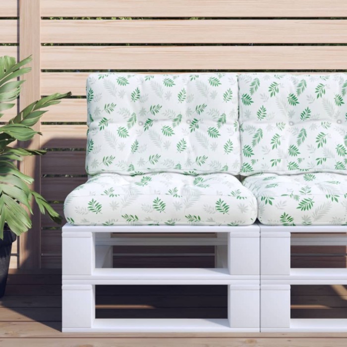 vidaXL Perne de paleți, 2 buc., model cu frunze, textil 360685