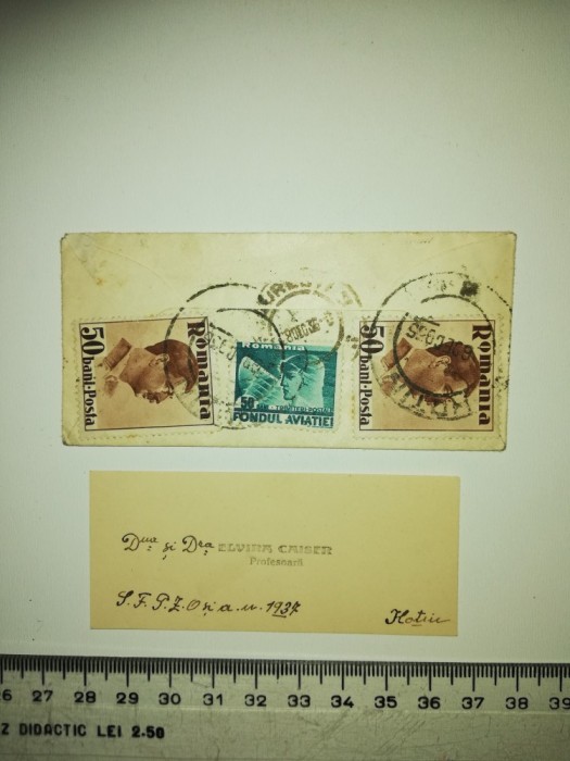 PLIC CIRCULAT /CARTE VIZITA , ANII 40