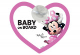 Semn de avertizare Baby on Board Disney Minnie, cu ventuza - NOU