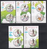Coreea de Sud 2002 - Cupa Mondială de Fotbal - Coreea de Sud și Japonia, 5 Colite, SET COMPLET, MNH