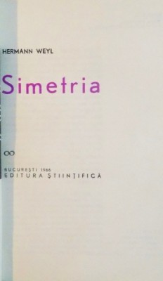 SIMETRIA de HERMANN WEYL, 1966 foto