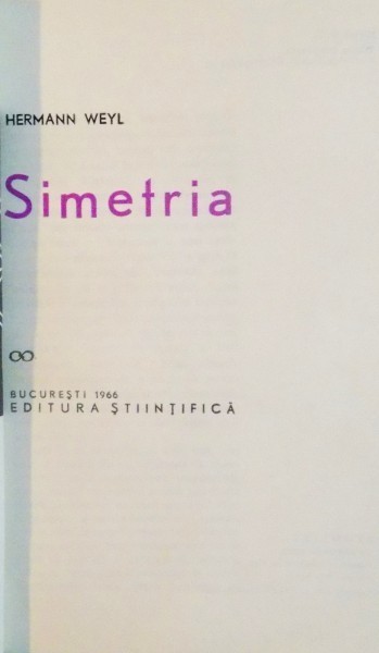 SIMETRIA de HERMANN WEYL, 1966
