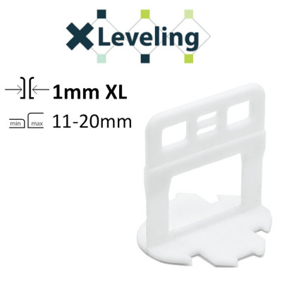 Distantiere XL autonivelare ( Clips XL ) pt. placi groase (11- 20 mm) - Rost de 1 mm - 100 buc - XLEV-PLC1XL100 foto