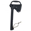 Topor Multifunctional Survivor Otel Inoxidabil + Teaca, Cutit, Amnar, Fluier, Snur, 35.5cm, Negru, Camping, Drumetii, Gradinarit