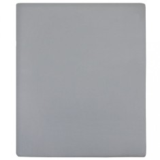Cearsaf de pat cu elastic, gri, 90x200 cm, bumbac
