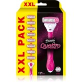 Wilkinson Sword Quattro for Women Aloe &amp; Vit. E aparat de ras + rezervă 8 + 4 bucati