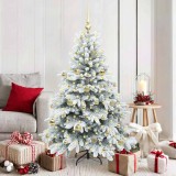 vidaXL Brad de Crăciun artificial cu 150 LED Verde 150 cm PE și PVC 3397605