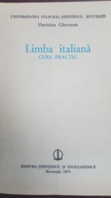 Limba italiana curs practic Haritina Gherman foto