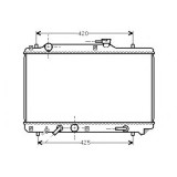 Radiator racire Suzuki Baleno (Eg), 03.1995-05.2002, Motorizare 1, 6 72kw Benzina, tip climatizare Cu/fara AC, cutie automata, dimensiune 598x350x26m
