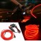 Fir neon auto electroluminiscent El Wire 2m cu lumina Rosie cu droser si mufa bricheta