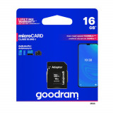 Card de memorie microSDHC 16 Gb clasa 10 UHS-I, Goodram, cu adaptor SD