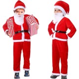 Cumpara ieftin Costum catifea Moș Crăciun pentru copii