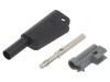 Banană neagră 4mm 19A 1kV cu izolație și soclu axial