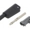 Banană neagră 4mm 19A 1kV cu izolație și soclu axial
