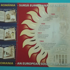 TIMBRE ROMANIA 2009 LP1835a ROMANIA SURSA EUROPEANA DE ENERGIE BLOC 3 VALORI MNH