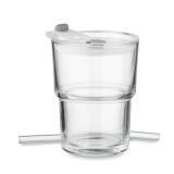 Pahar de sticla cu pai 400ml