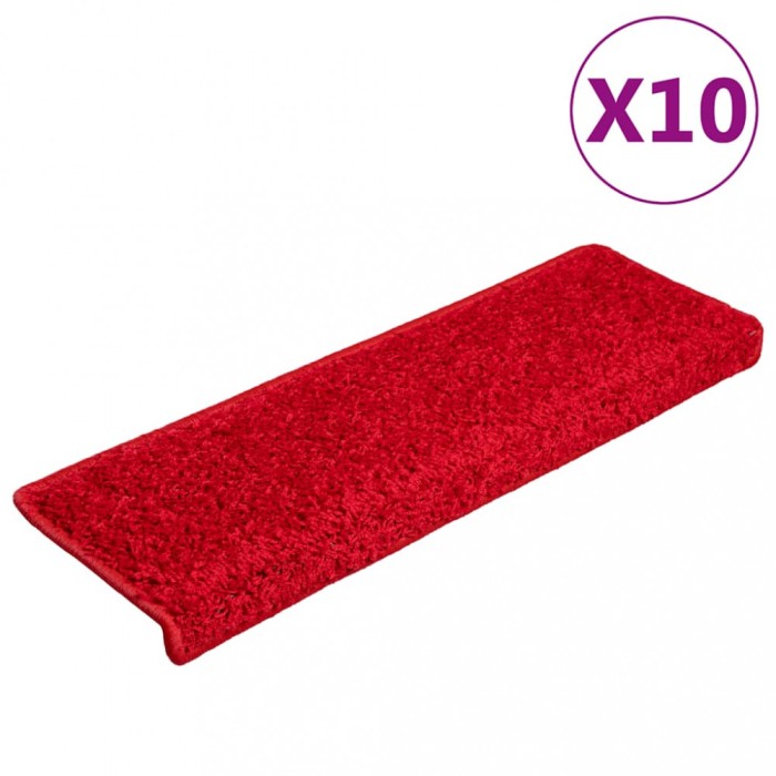 vidaXL Covorașe pentru scări, 20 buc., 65x21x4 cm, margini dreptunghiulare roșii