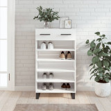 Pantofar, alb extralucios, 60x35x105 cm, lemn prelucrat GartenMobel Dekor, vidaXL