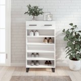 VidaXL Pantofar, alb extralucios, 60x35x105 cm, lemn prelucrat