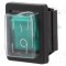 Rocker DPST 16A/250VAC Verde cu Neon 1350 BULGIN